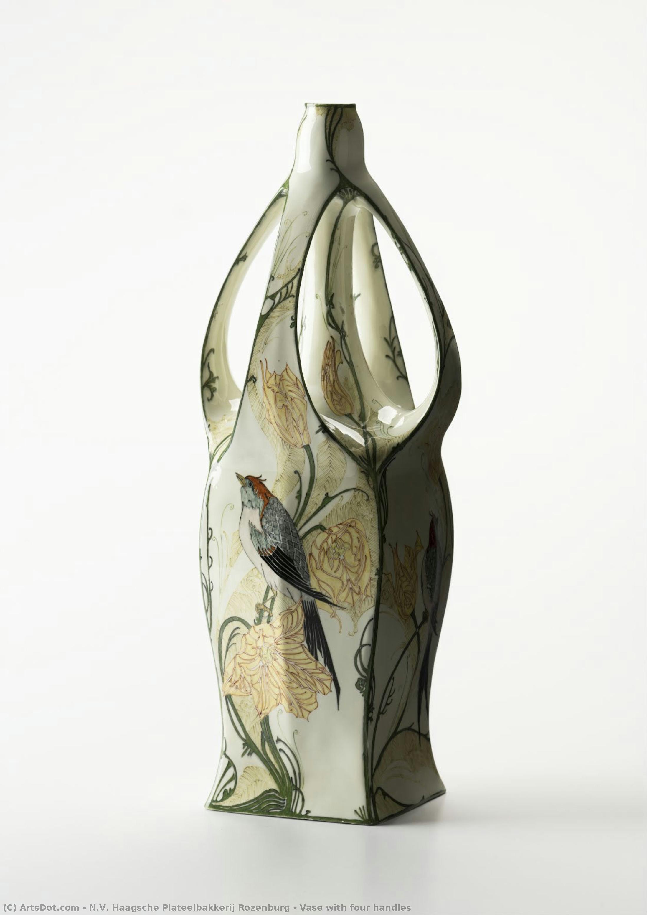 Vase With Four Handles — N.v. Haagsche Plateelbakkerij Rozenburg