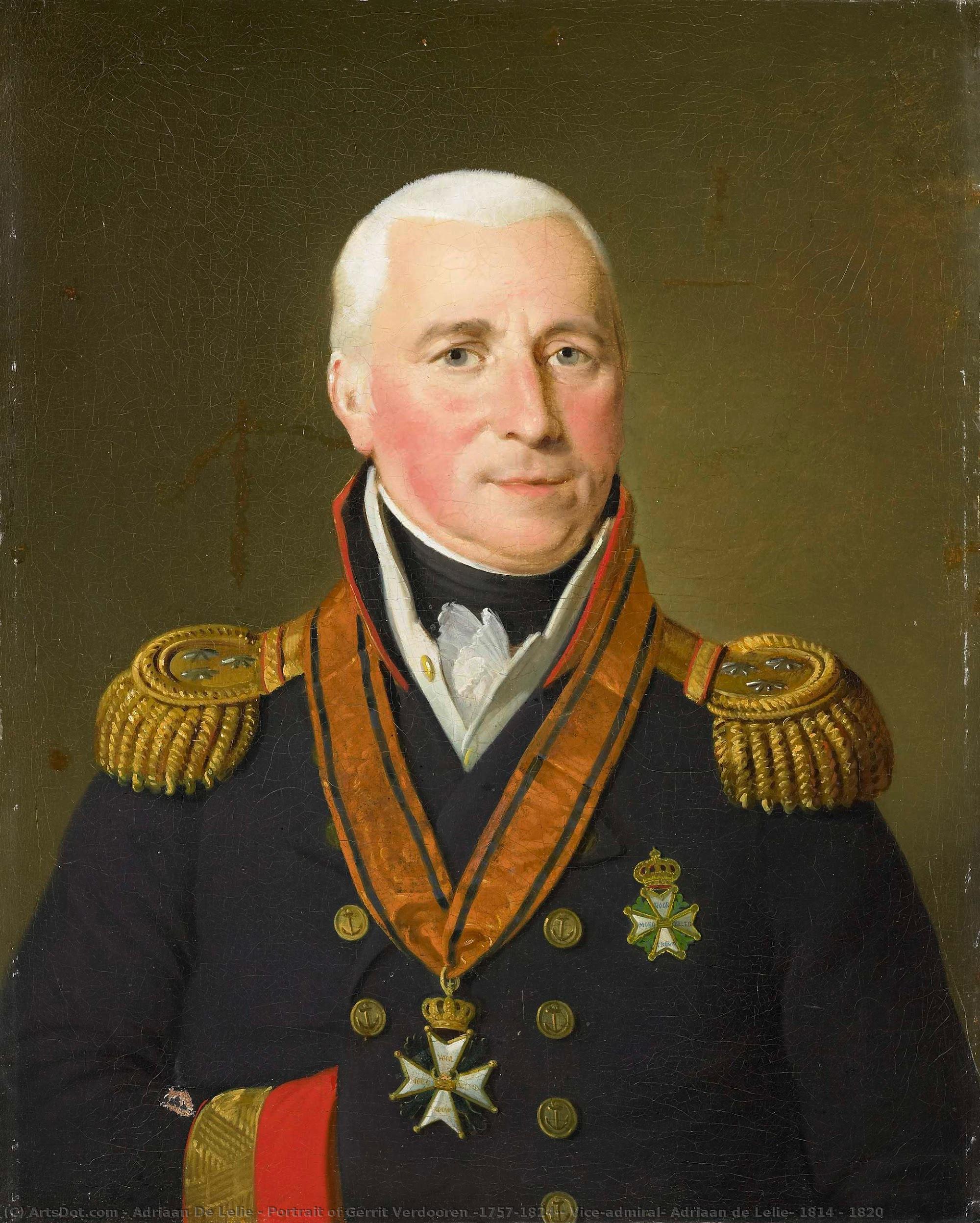 Portrait Of Gerrit Verdooren (1757-1824), Vice-admiral, Adriaan De Lelie, 1814 - 1820 — Adriaan De Lelie