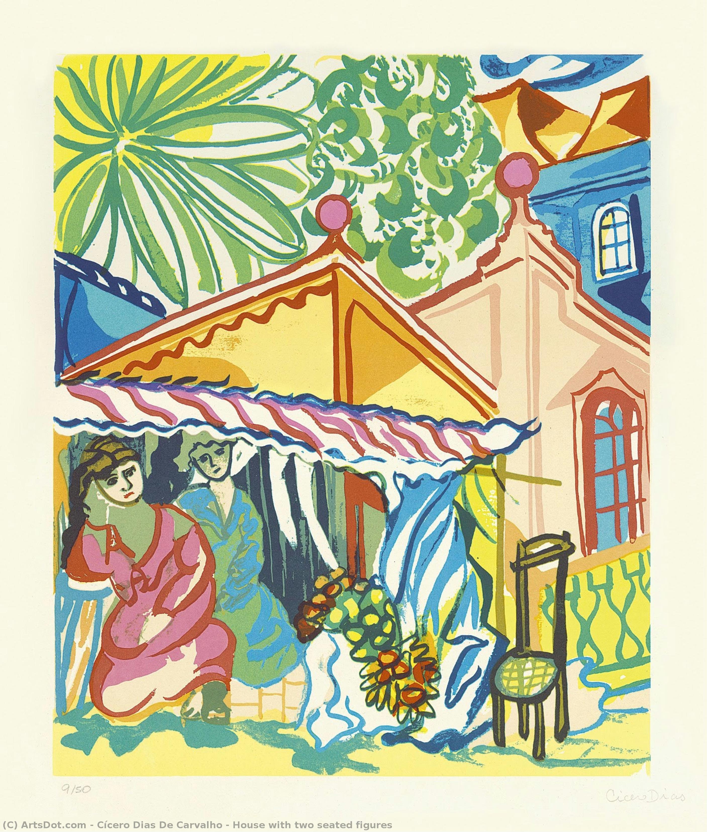 House With Two Seated Figures — Cícero Dias De Carvalho
