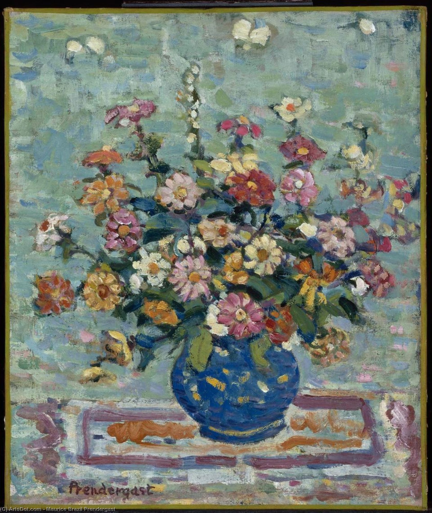 Flowers In A Blue Vase — Maurice Brazil Prendergast