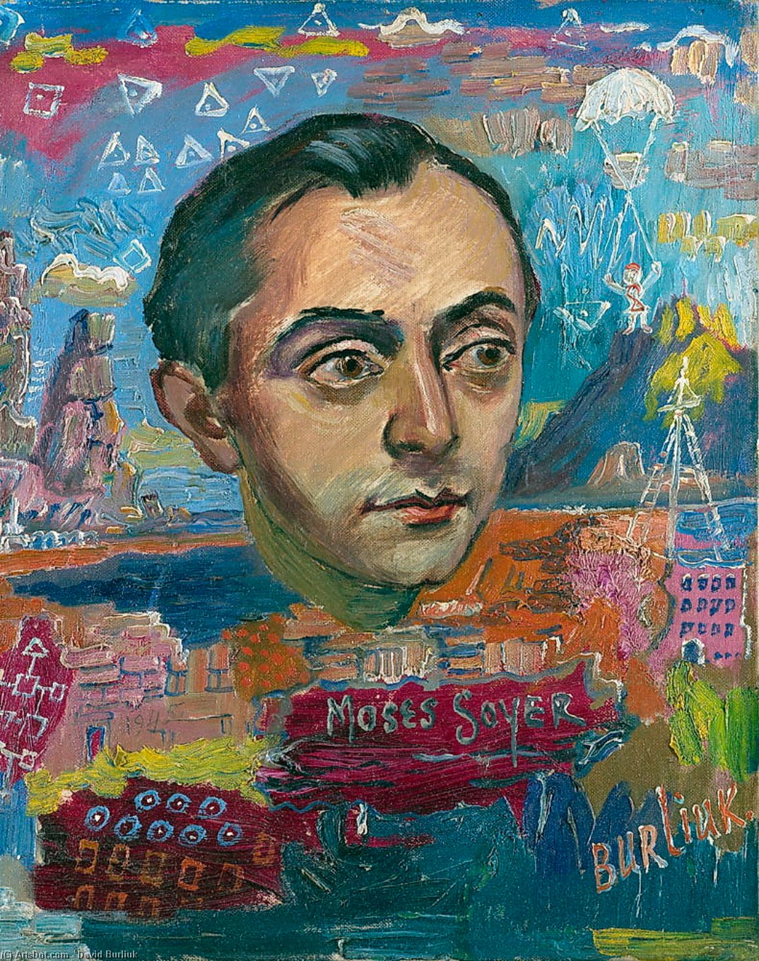 Portrait Of Moses Soyer — David Davidovich Burliuk