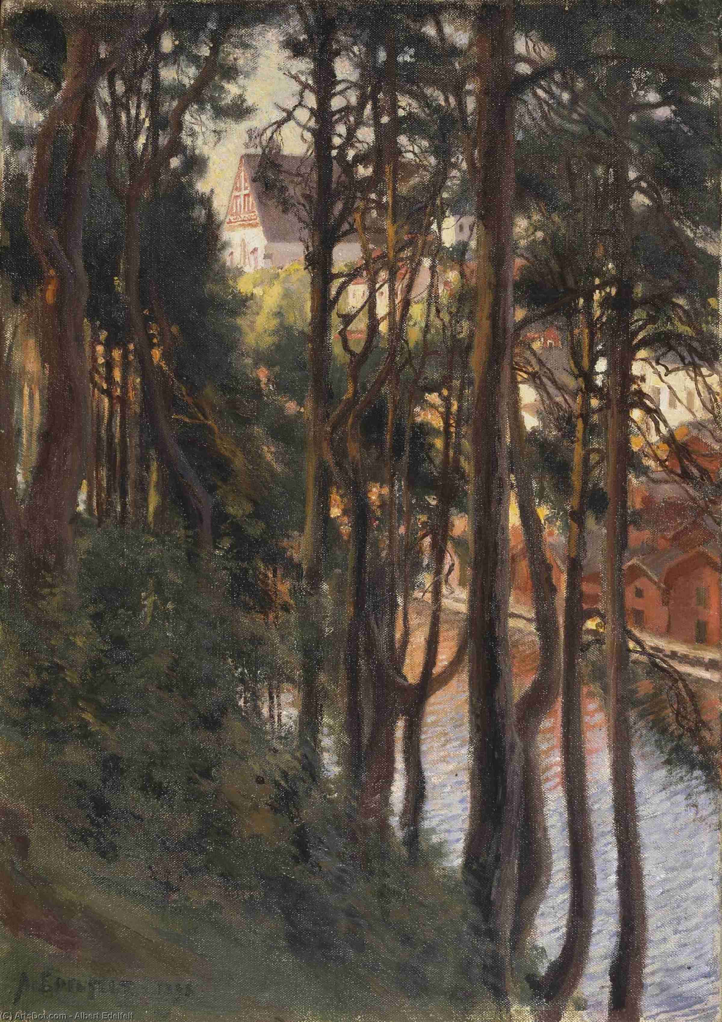 View Of Porvoo From Nasinmaki — Albert Edelfelt