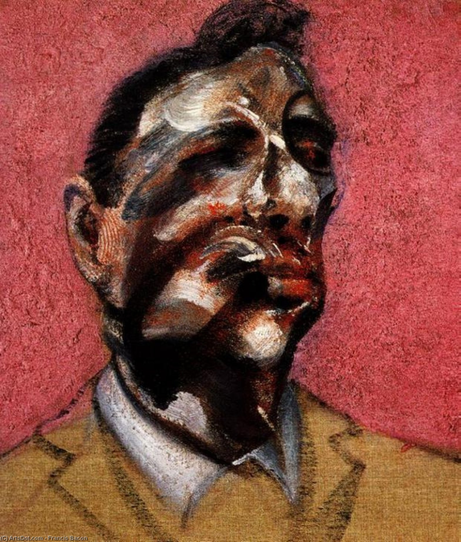 Three Studies For Portr. Of G.dyer On Pink Ground, Lef — Francis Bacon