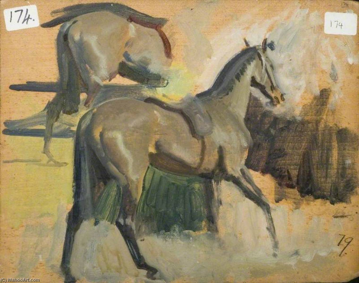 Estudios Adicionales De Caballos (verso) — Sir Alfred James Munnings