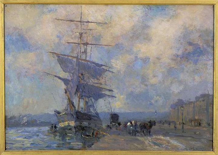 Navire Norvégien Dans Le Port De Rouen — Albert-charles Lebourg