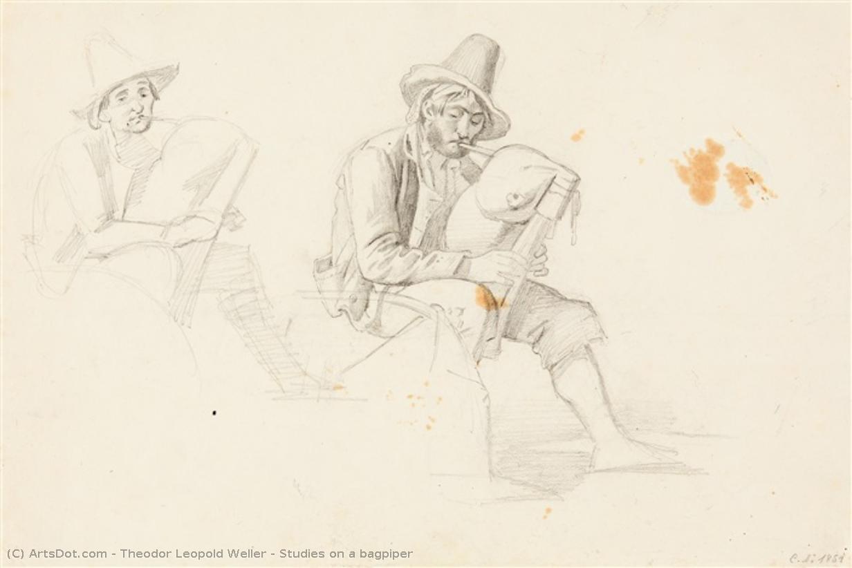 Studies On A Bagpiper — Theodor Leopold Weller