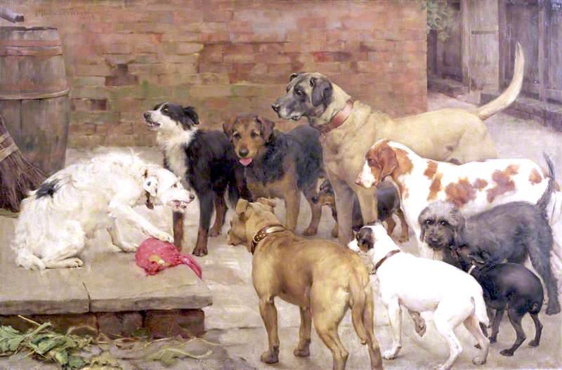 Dog With His Master's Dinner La Fontaine's Fables — Percy Harland Fisher