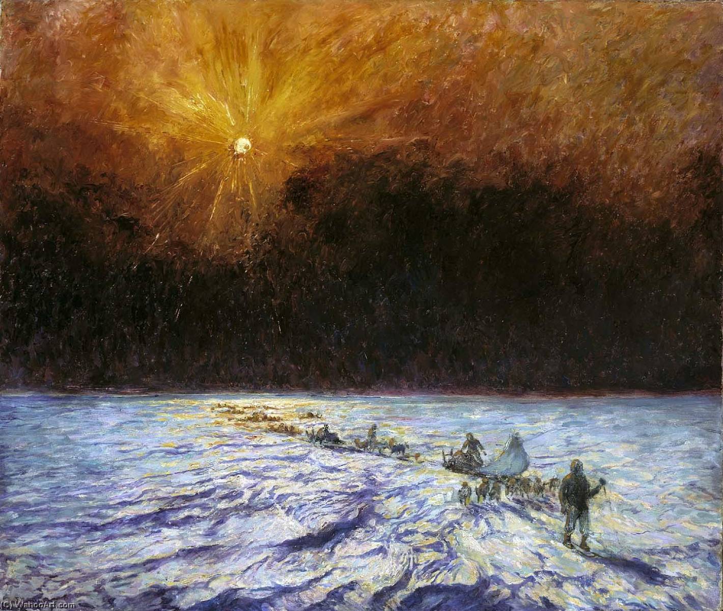 The Eighth Of March Island Ice, Greenland, 1894, Peary And Party Near 6 P.m — Frank Wilbert Stokes