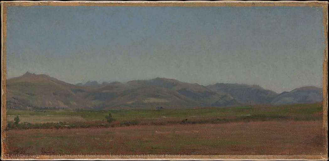 Landscape With Distant Mountains — Auguste François Bonheur