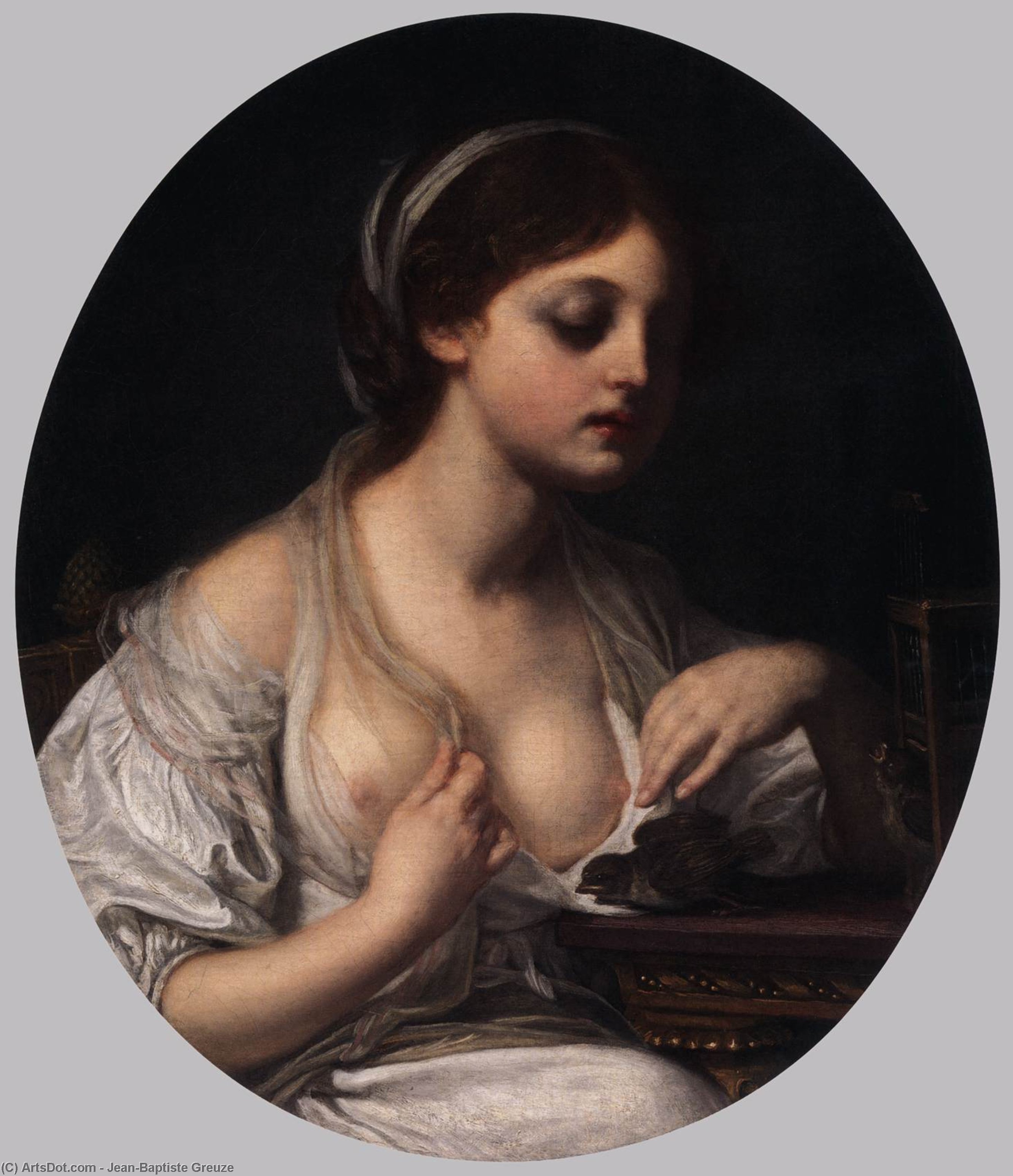 Girl With Birds — Jean-baptiste Greuze