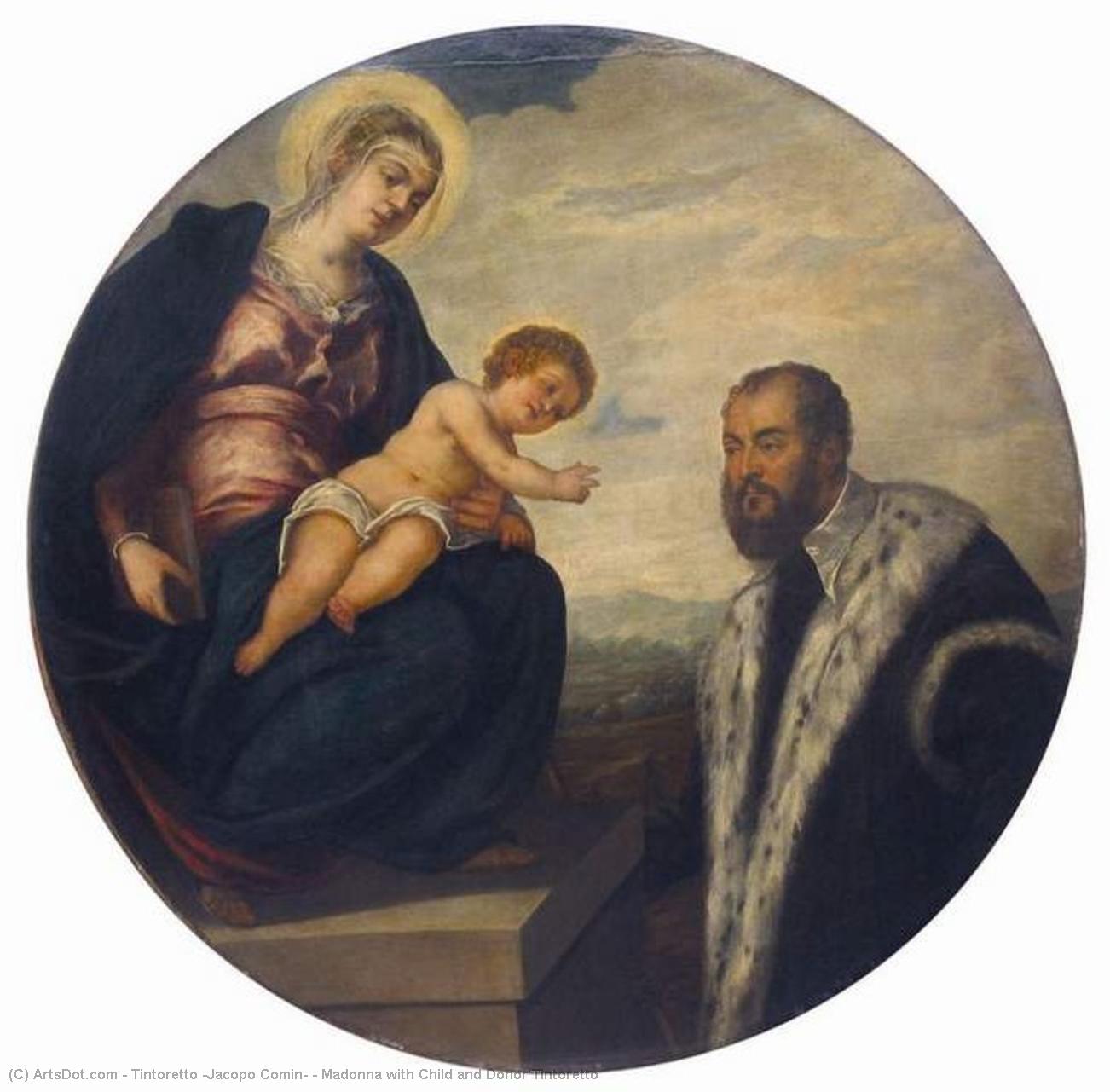 Madonna With Child And Donor Tintoretto — Tintoreto