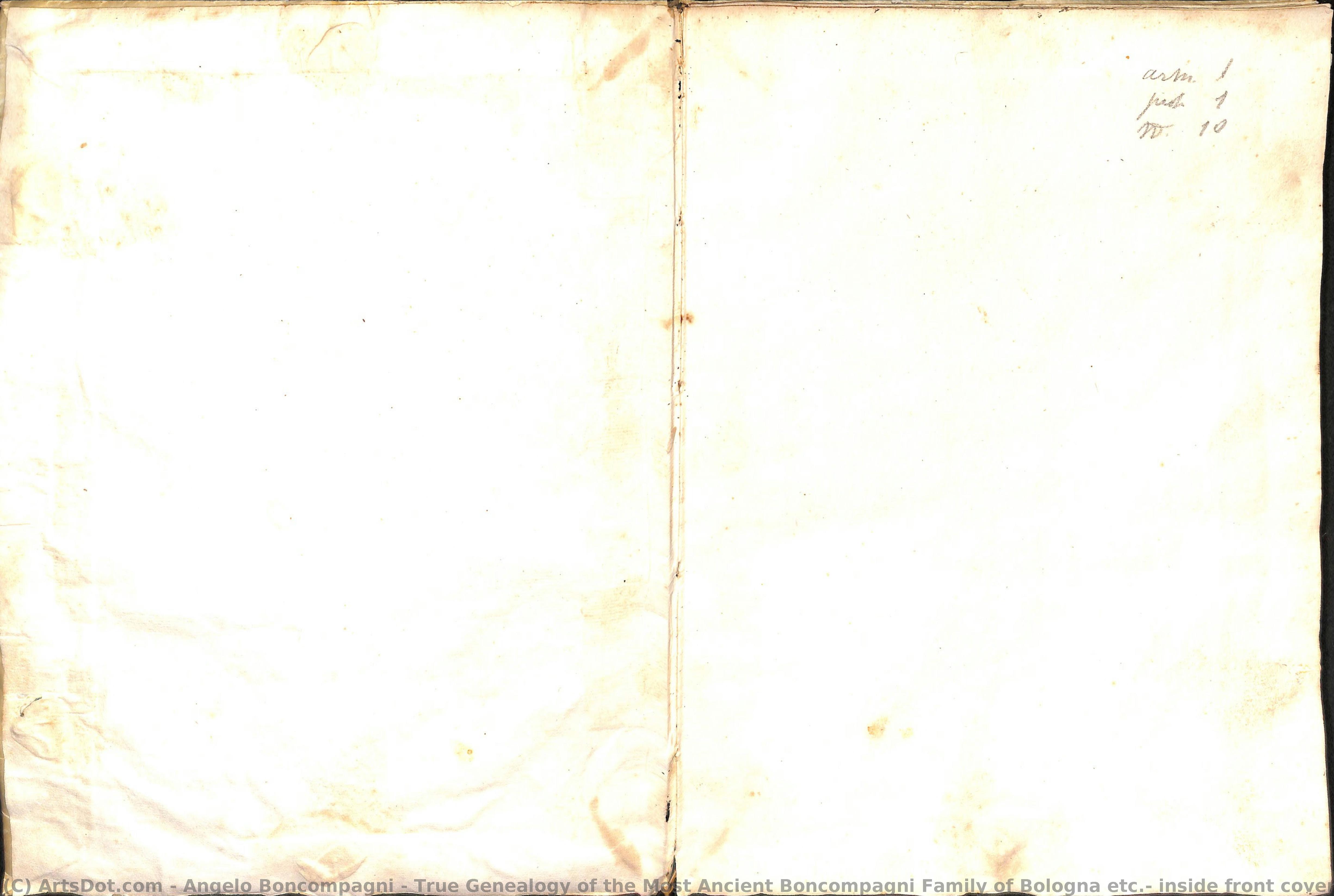 True Genealogy Of The Most Ancient Boncompagni Family Of Bologna Etc.: Inside Front Cover — Angelo Boncompagni