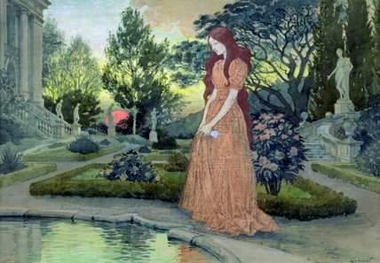 Young Girl In A Garden — Eugène Samuel Grasset