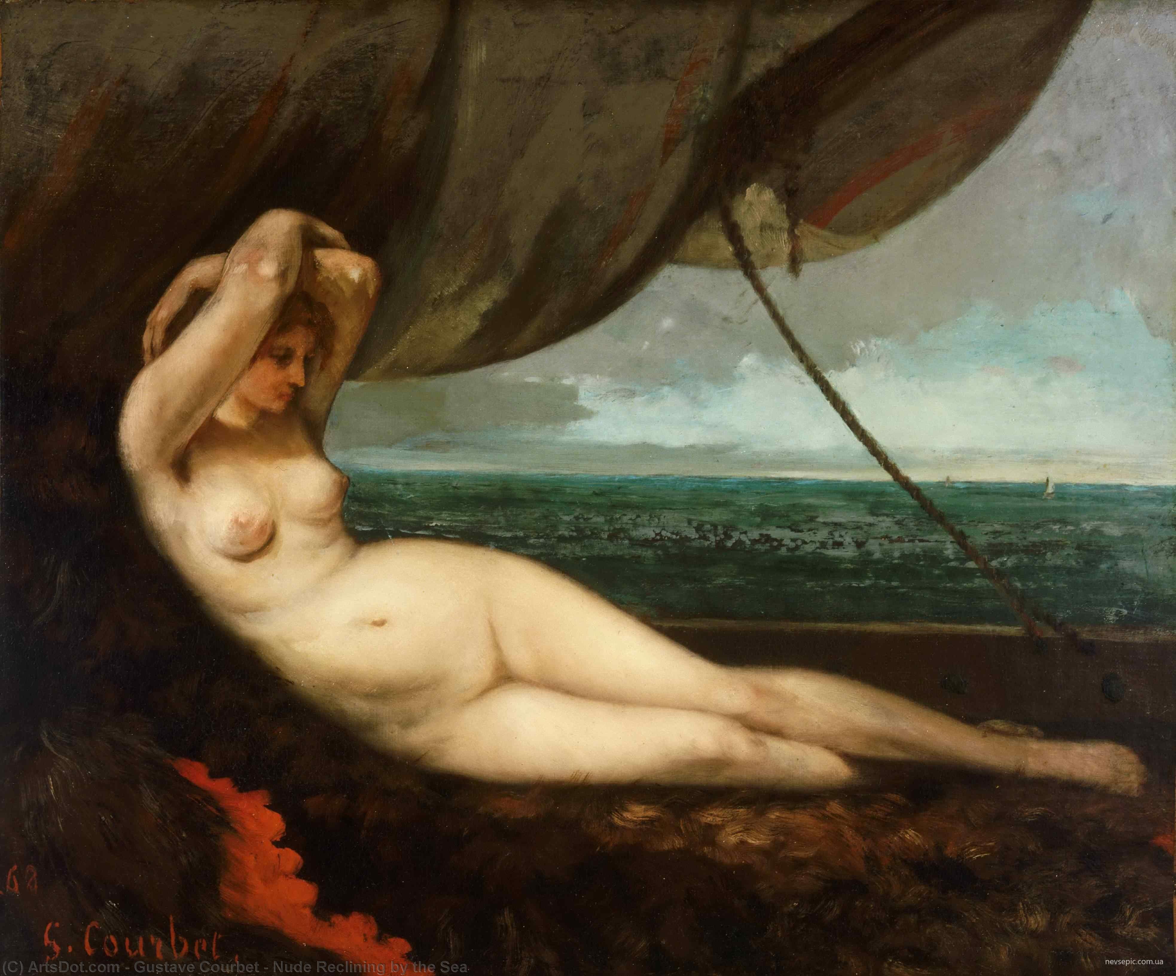 Nude Reclining By The Sea — Gustave Courbet