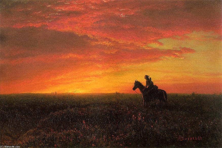 On The Plains, Sunset — Albert Bierstadt