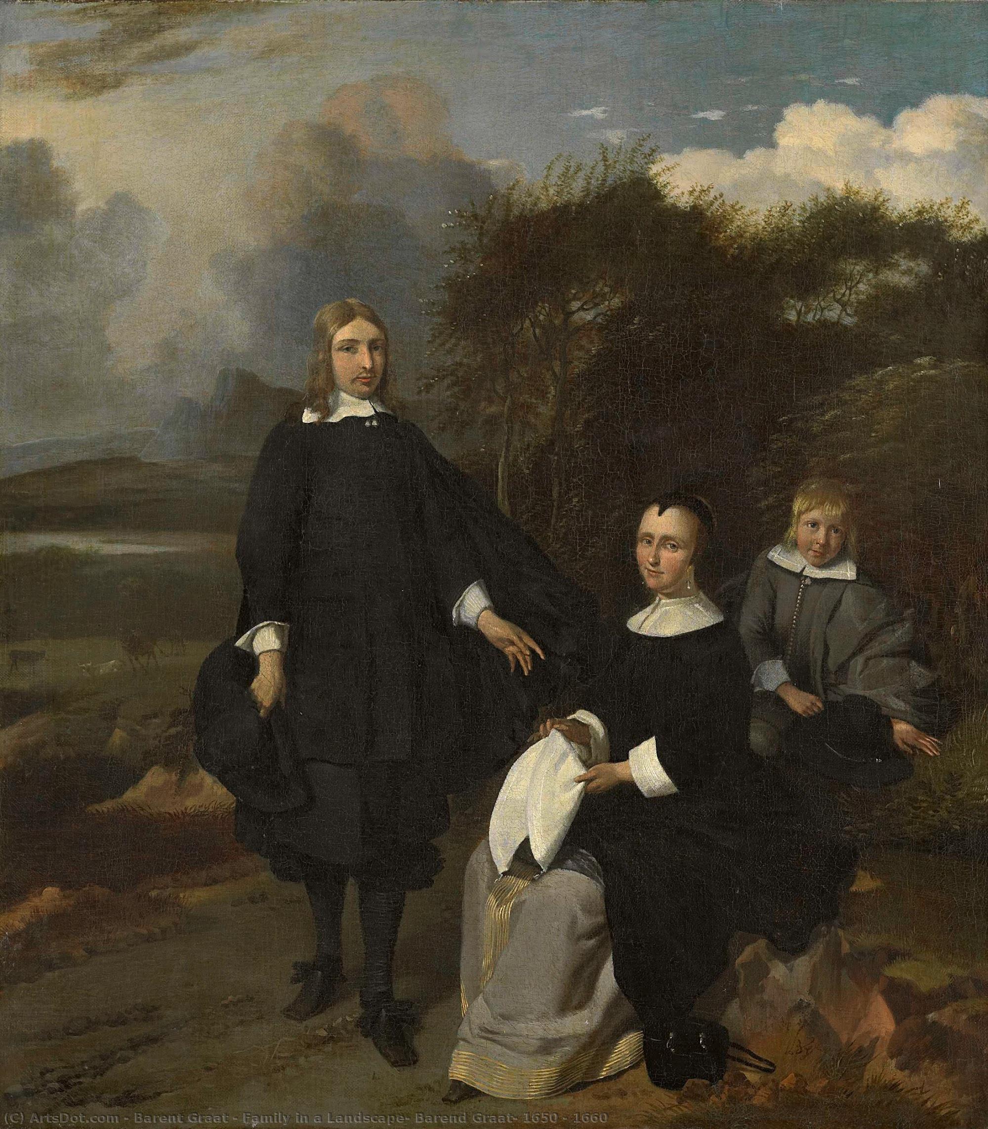 Family In A Landscape, Barend Graat, 1650 - 1660 — Barent Graat