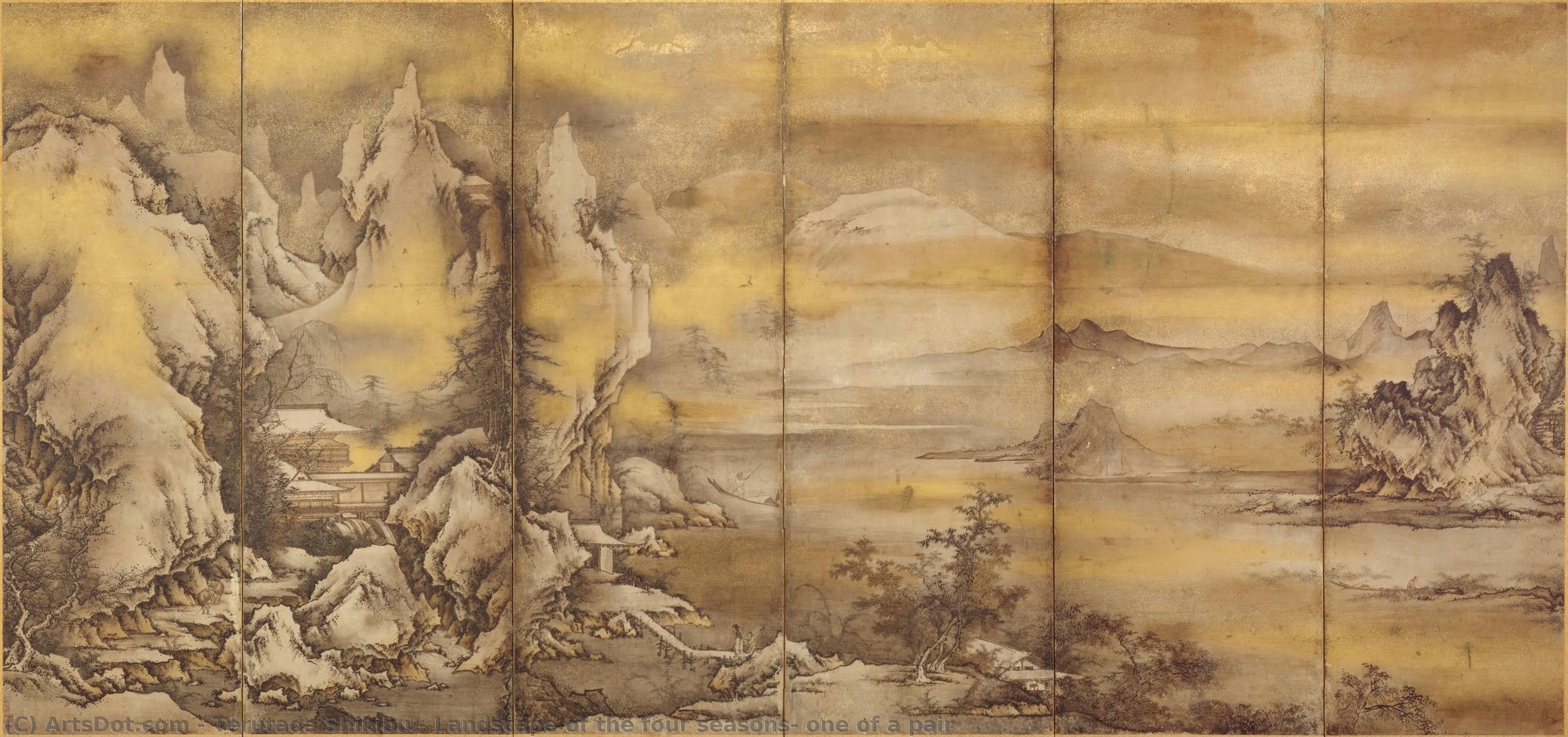 Landscape Of The Four Seasons, One Of A Pair — Terutada Shikibu