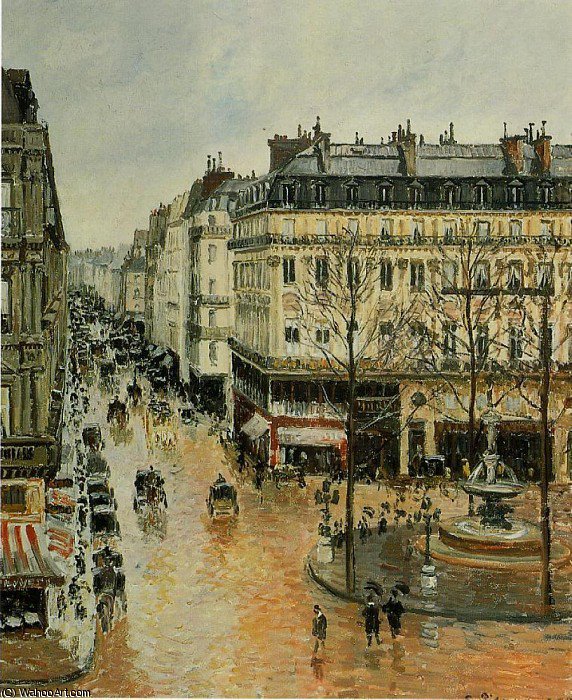 Rue Saint-honore - Afternoon, Rain Effect. — Camille Pissarro
