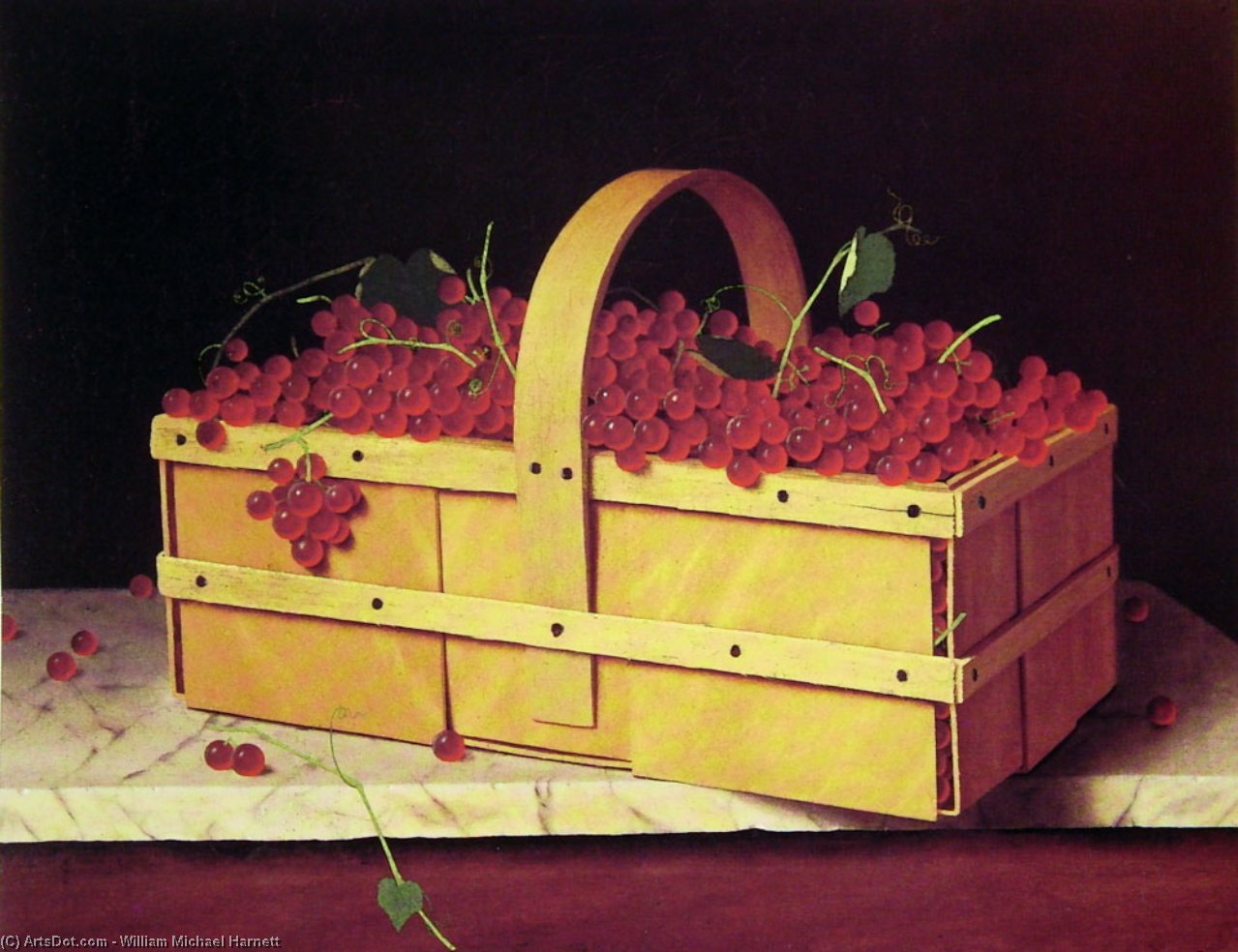 A Wooden Basket Of Catawba-grapes — ウィリアム・マイケル・ハーネット