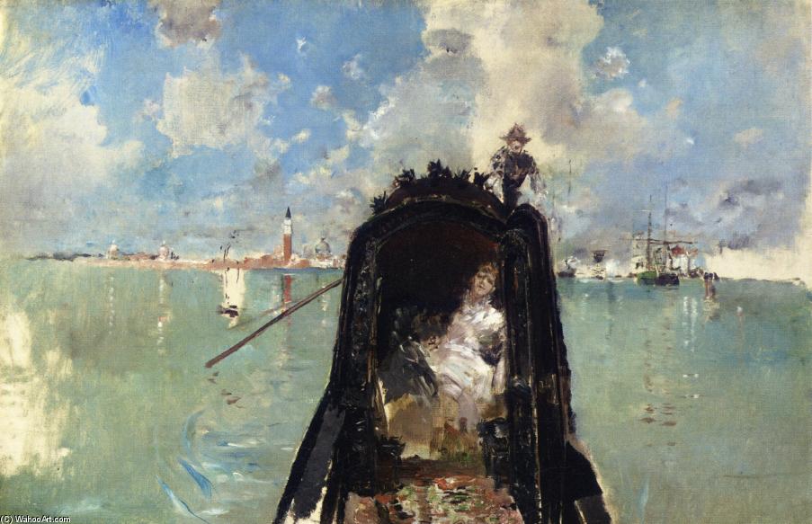 Woman In A Gondola With San Giorgio Maggiore In The Background (also Known As In The Gondola) — Robert Frederick Blum