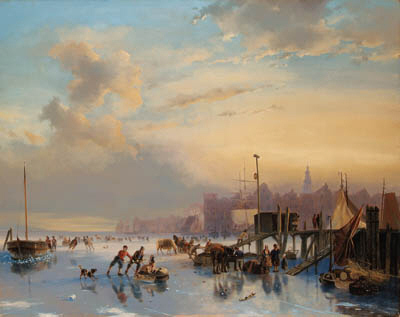 Skaters On The Ij, Amsterdam — Nicolaas Johannes Roosenboom
