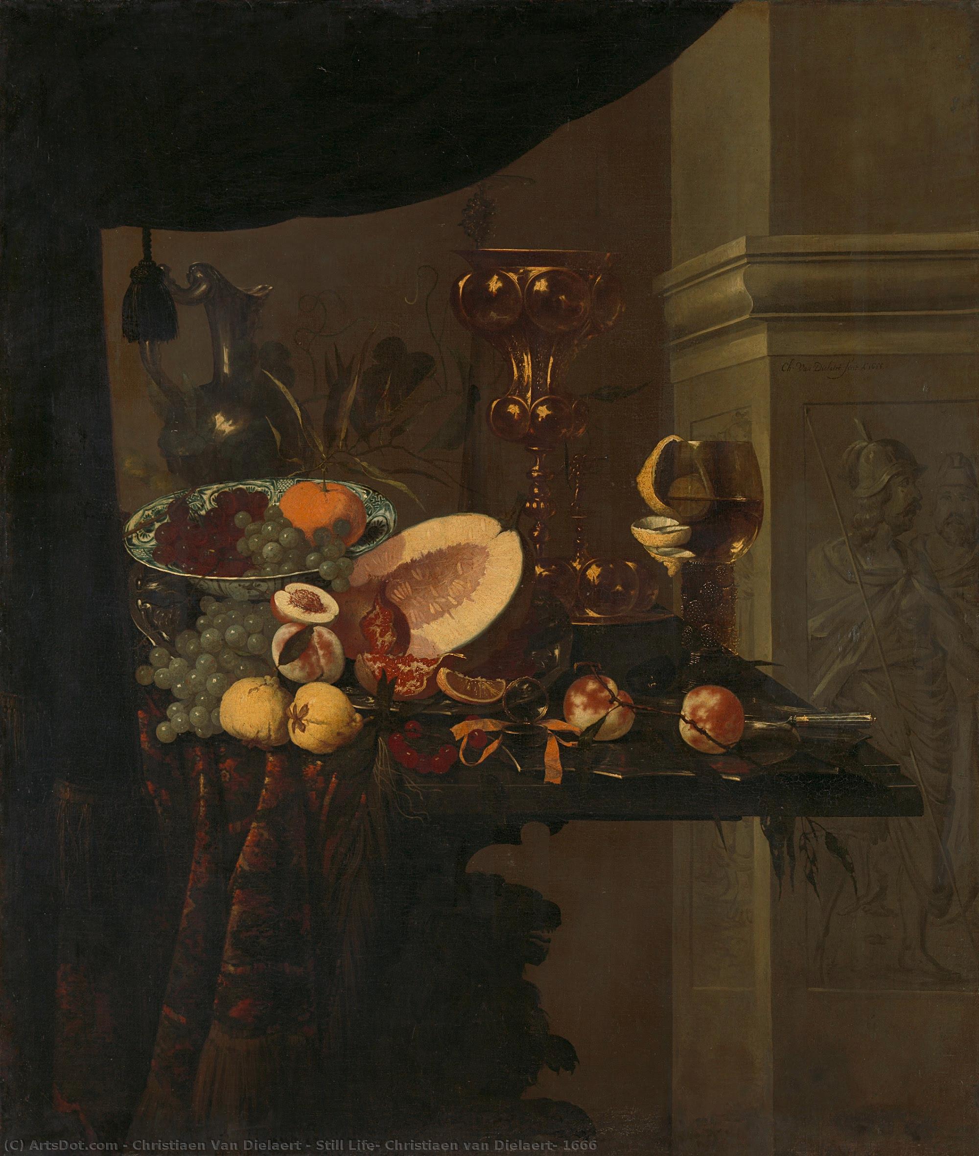 Still Life, Christiaen Van Dielaert, 1666 — Christiaen Van Dielaert
