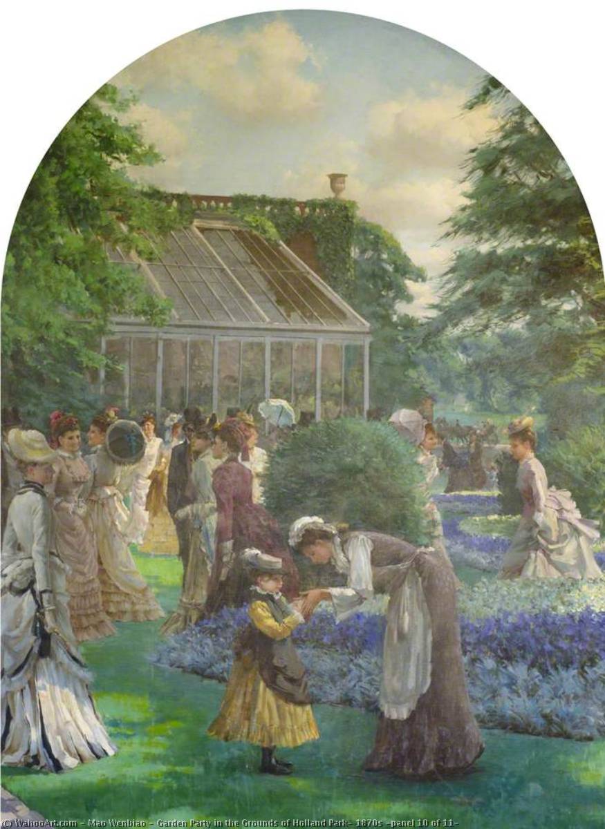 Garden Party In The Grounds Of Holland Park, 1870s (panel 10 Of 11) — Mao Wenbiao