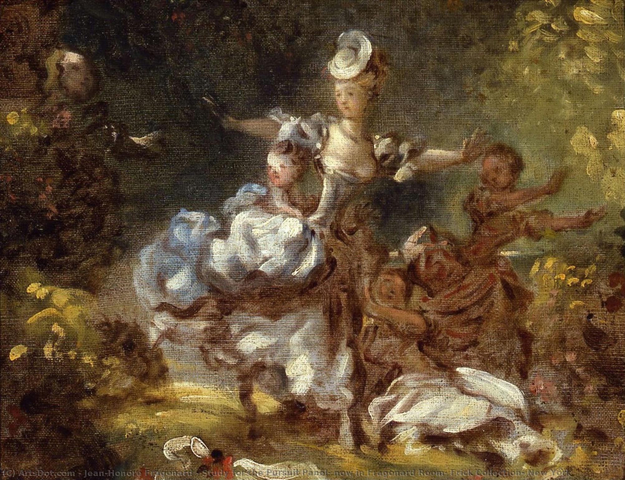 Study For The Pursuit Panel, Now In Fragonard Room, Frick Collection, New York — Жан Оноре Фрагонар