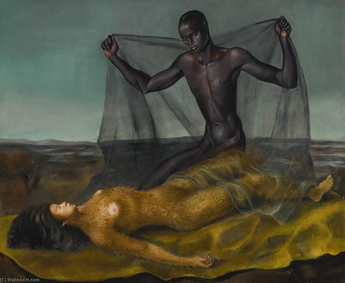 Homme Noir Et Femme Singe — Leonor Fini