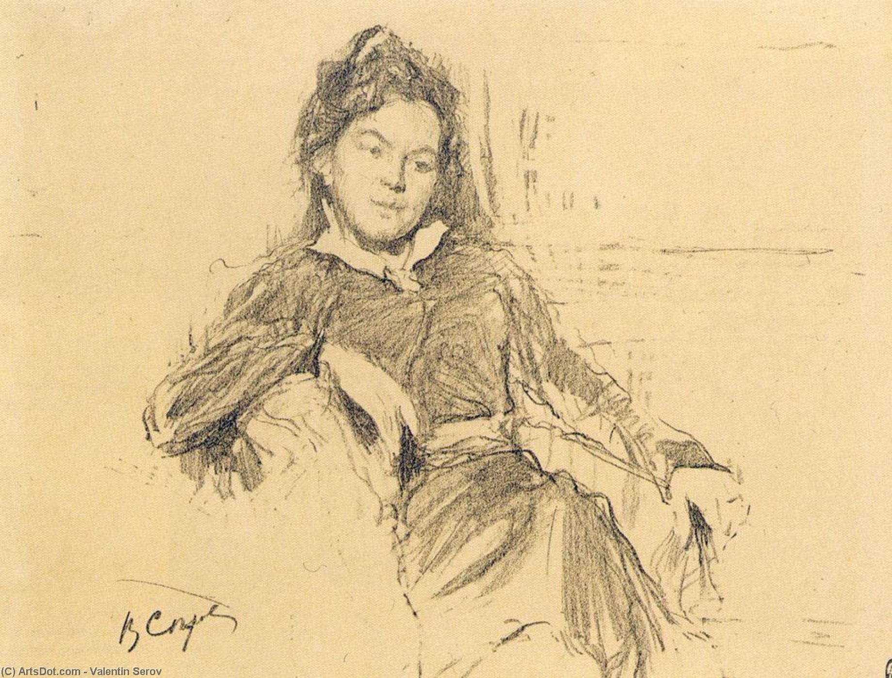 Portrait Of The Artist A.p.ostroumova-lebedeva — Valentin Alexandrovich Serov