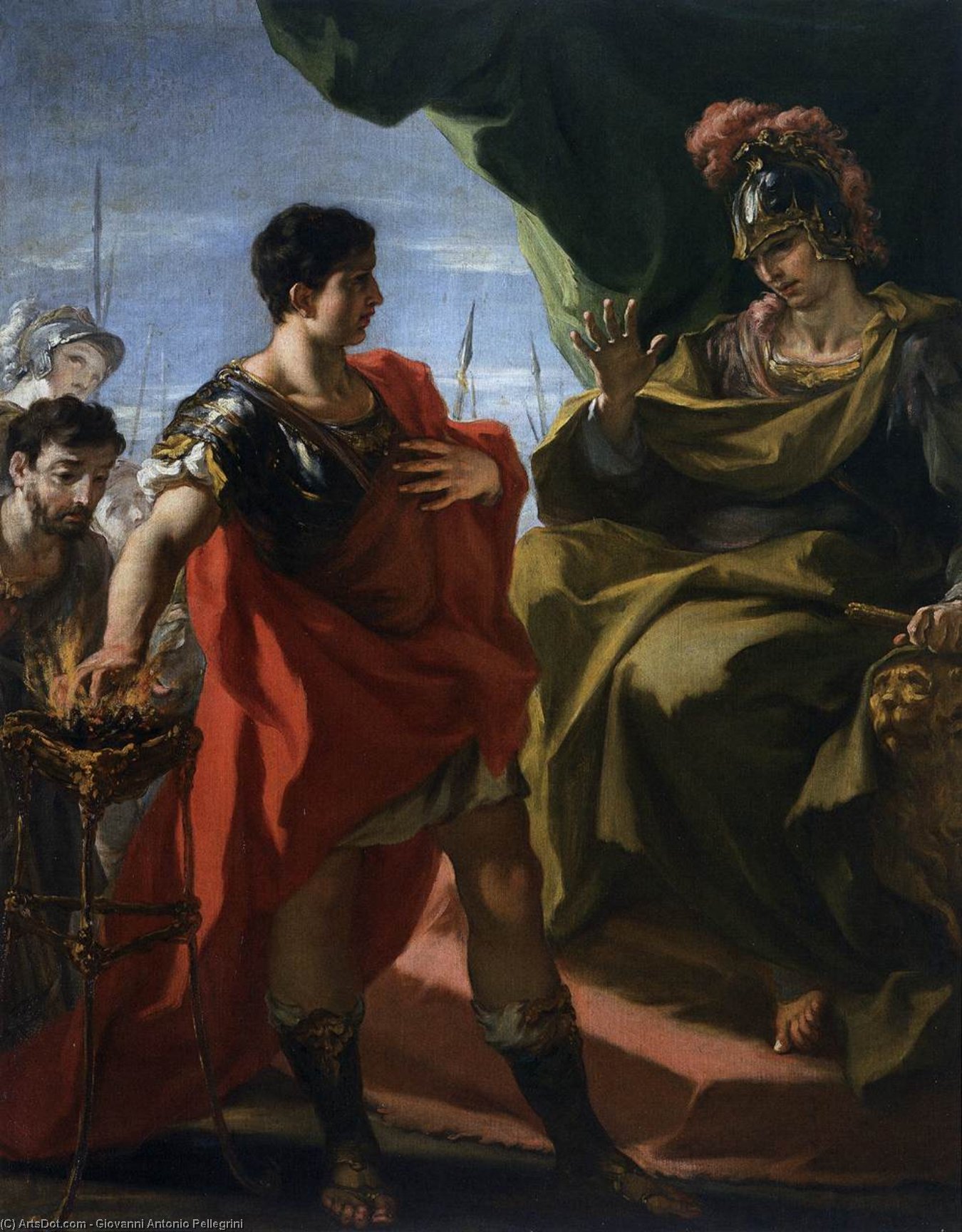 Mucius Scaevola Before Porsenna — Giovanni Antonio Pellegrini