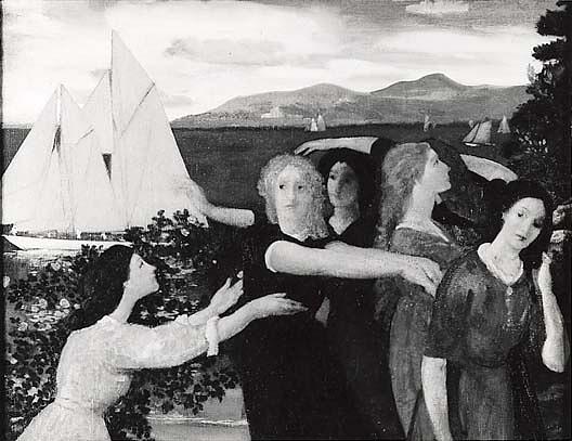 Across The Harbor, (painting) — Arthur B. Davies