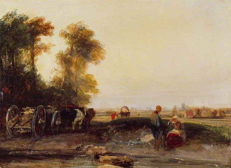 Landscape With Timber Waggon — Richard Parkes Bonington