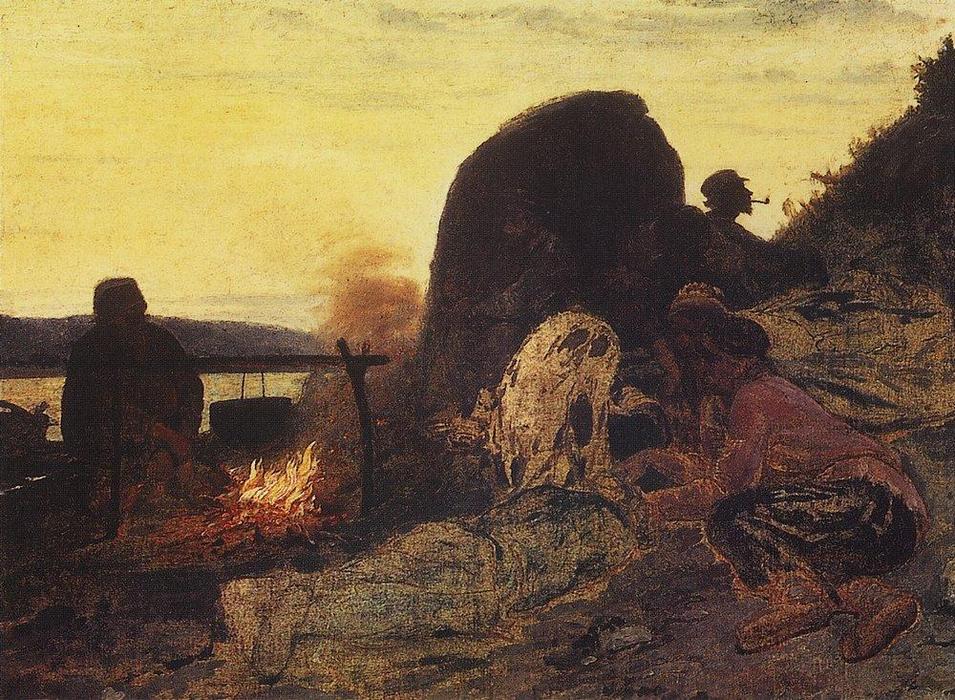 Barge Haulers At The Fire — Ilya Yefimovich Repin