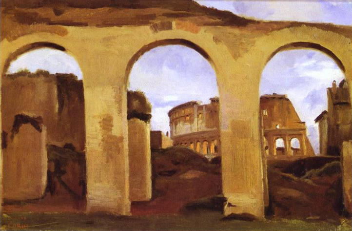 The Colosseum Seen Through The Arcades Of The Basilica Of Constantine — Žan-batist Kamil Korote