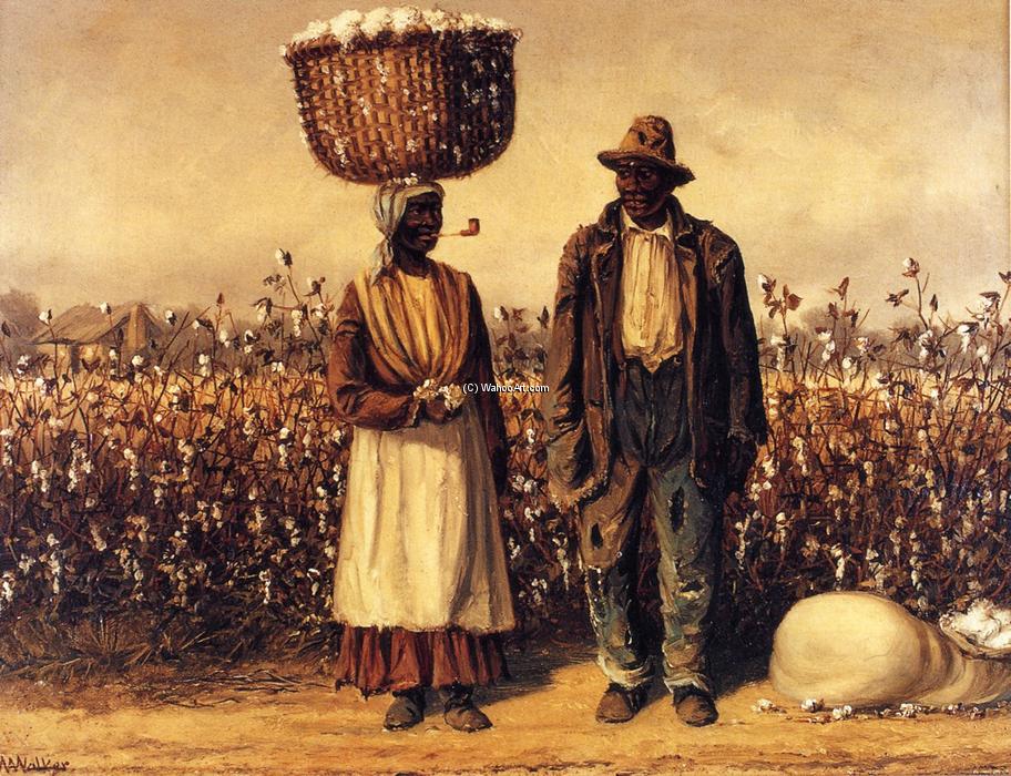 Negro Man And Woman With Cotton Field — William Aiken Walker