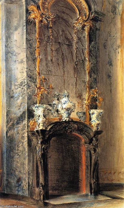 Rococo Fireplace — Адолф Фон Менцел