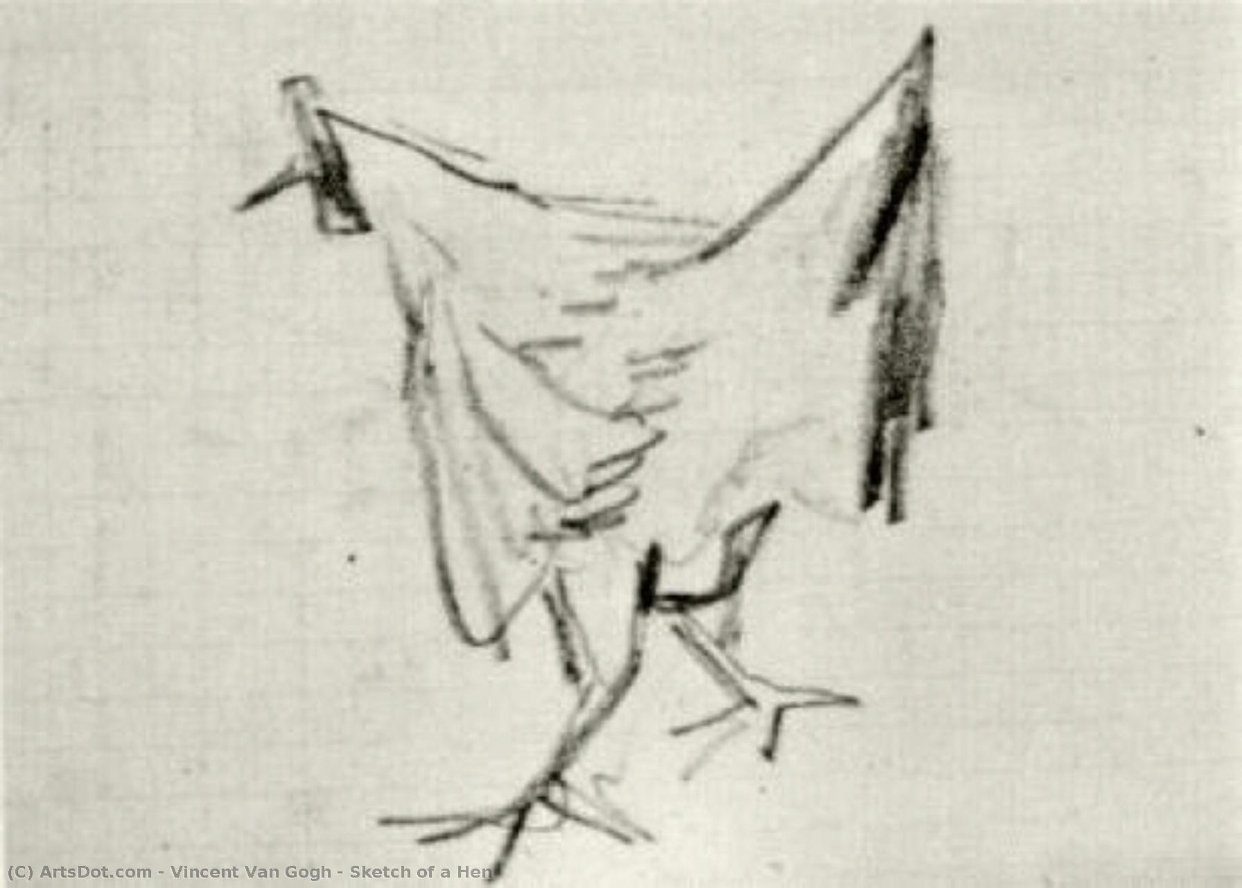 Sketch Of A Hen — Vincent Willem Van Gogh