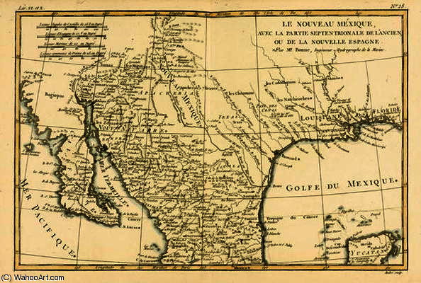 Northern Mexico, From 'atlas De Toutes Les Parties Connues Du Globe Terrestre' By Guillaume Raynal — Rigobert Bonne (charles Marie Rigobert Bonne)
