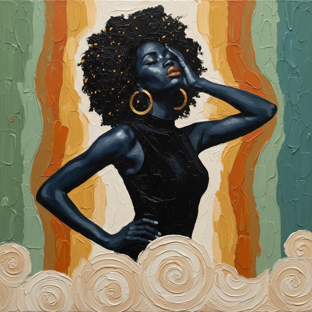 Eternal Serenity In Midnight Blue Amidst Sculptural Ochre And Ethereal Swirling Clouds — Christian Noiret