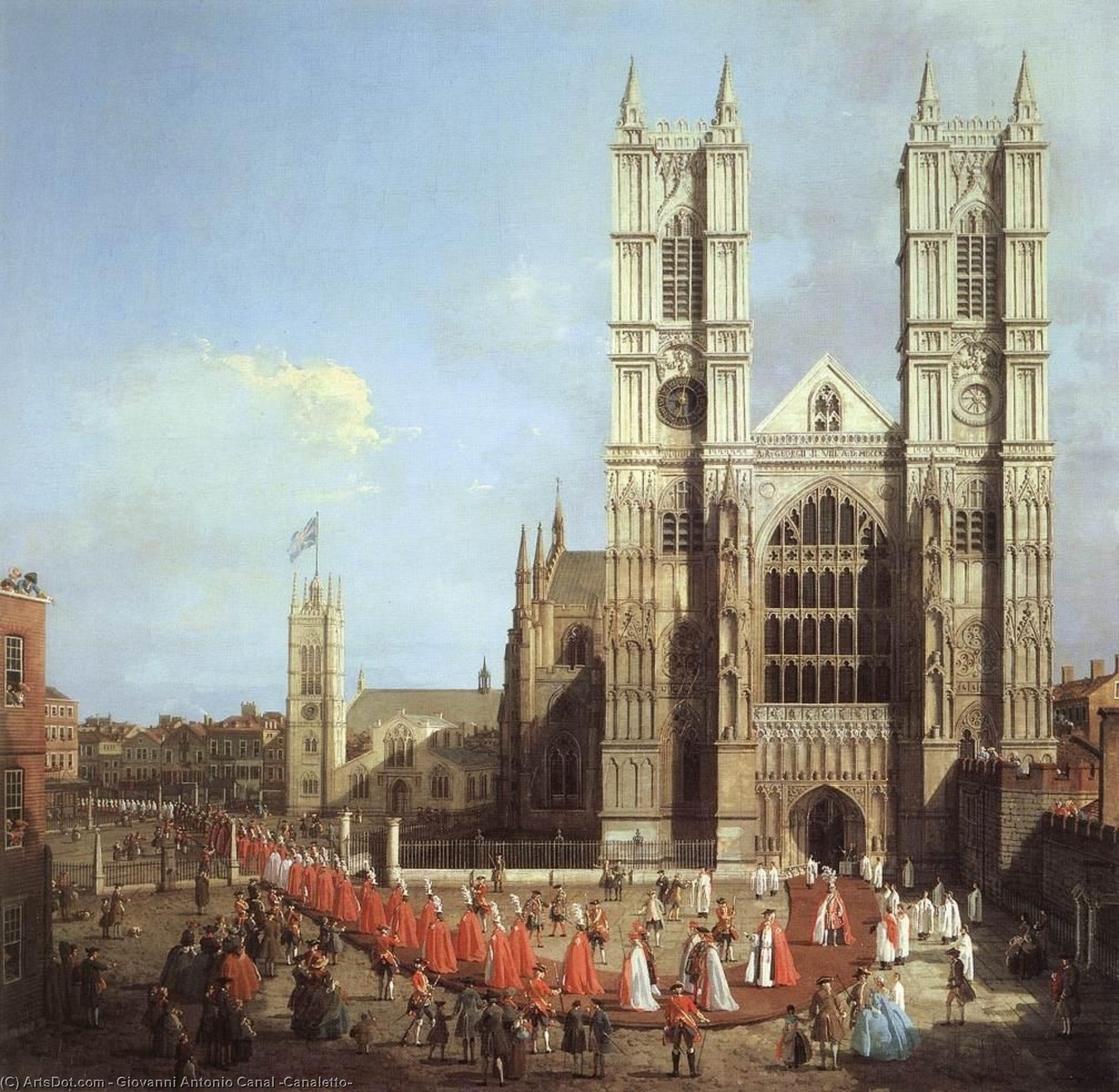 London: Westminster Abbey, Mit Einer Prozession Der Ritter Des Bade — Giovanni Antonio Canaletto