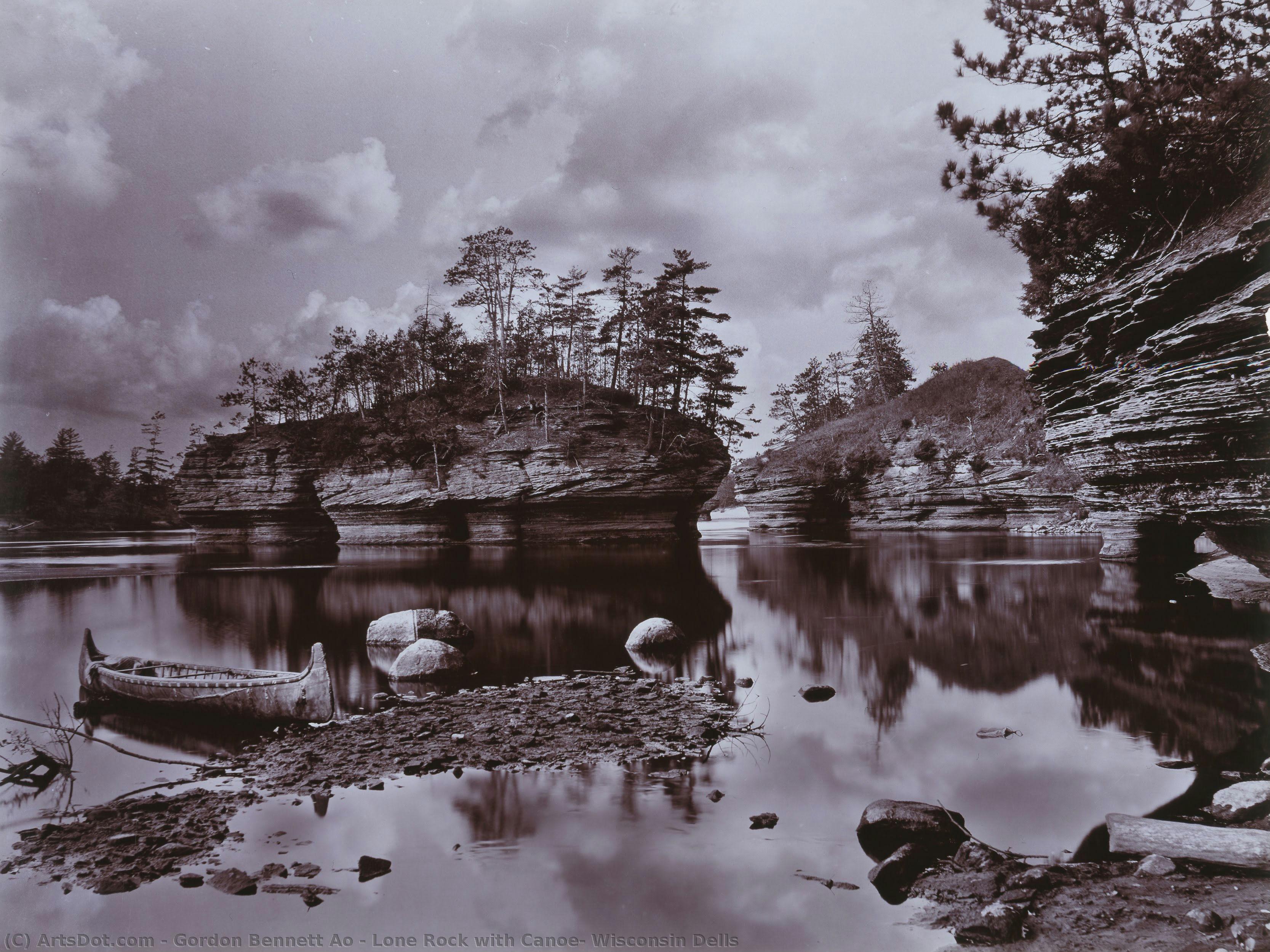 Lone Rock With Canoe, Wisconsin Dells — Gordon Bennett Ao