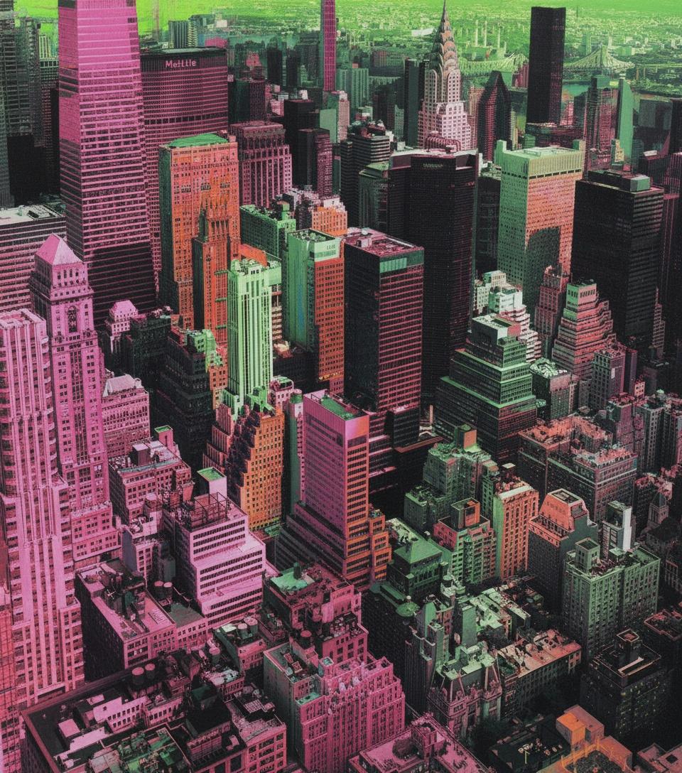 Chromatische Metropole: Eine Urbane Symphonie In Magenta Und Teal — Marion Pelletier