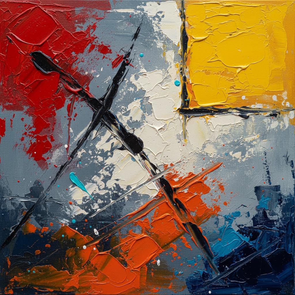 Fragmented Equilibrium: A Monumental Study Of Crimson Tension And Structural Chaos — Christian Noiret