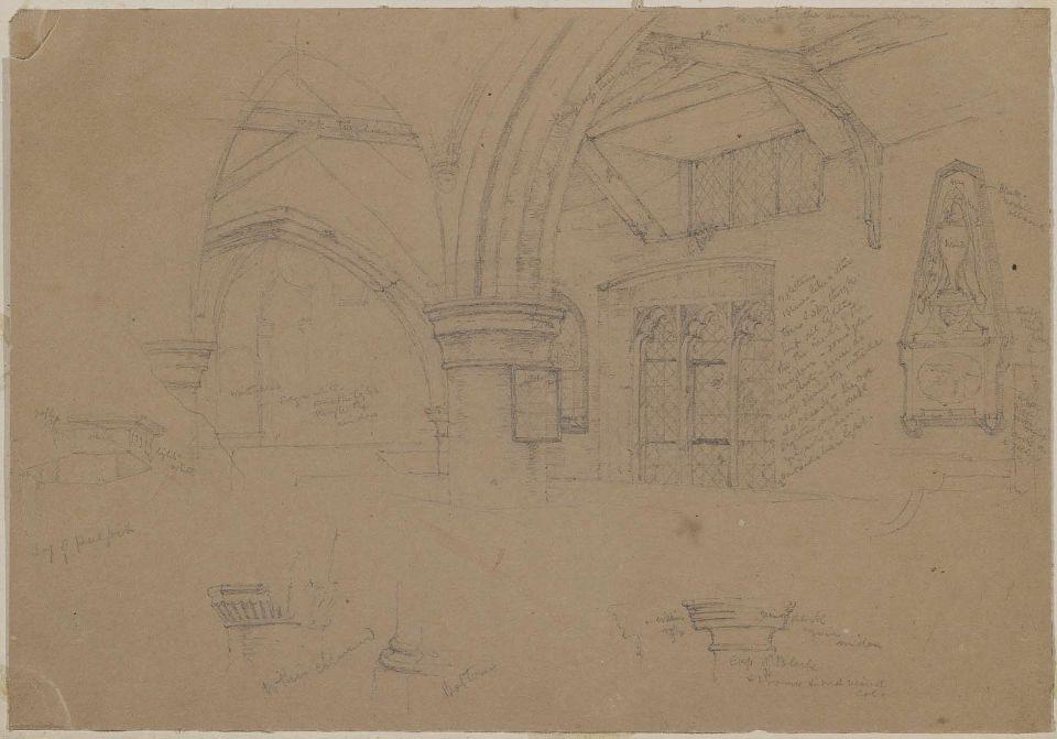 Arreton Church. Interior Arches — Jasper Francis Cropsey
