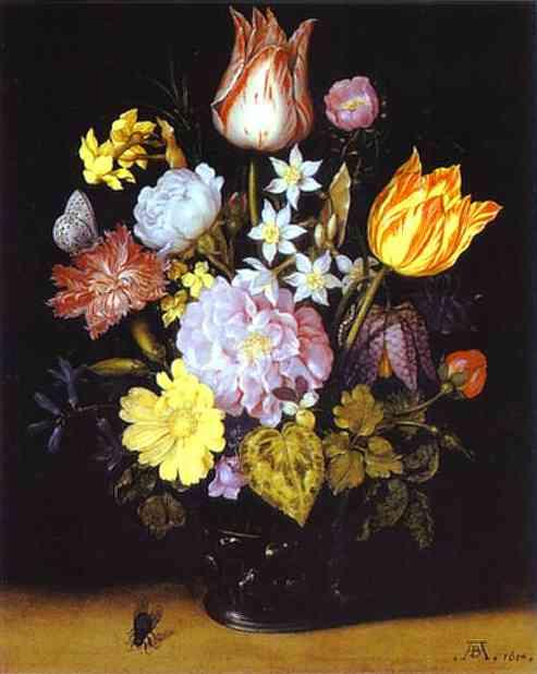 Flowers In A Glass Vase — Ambrosius The Younger Bosschaert