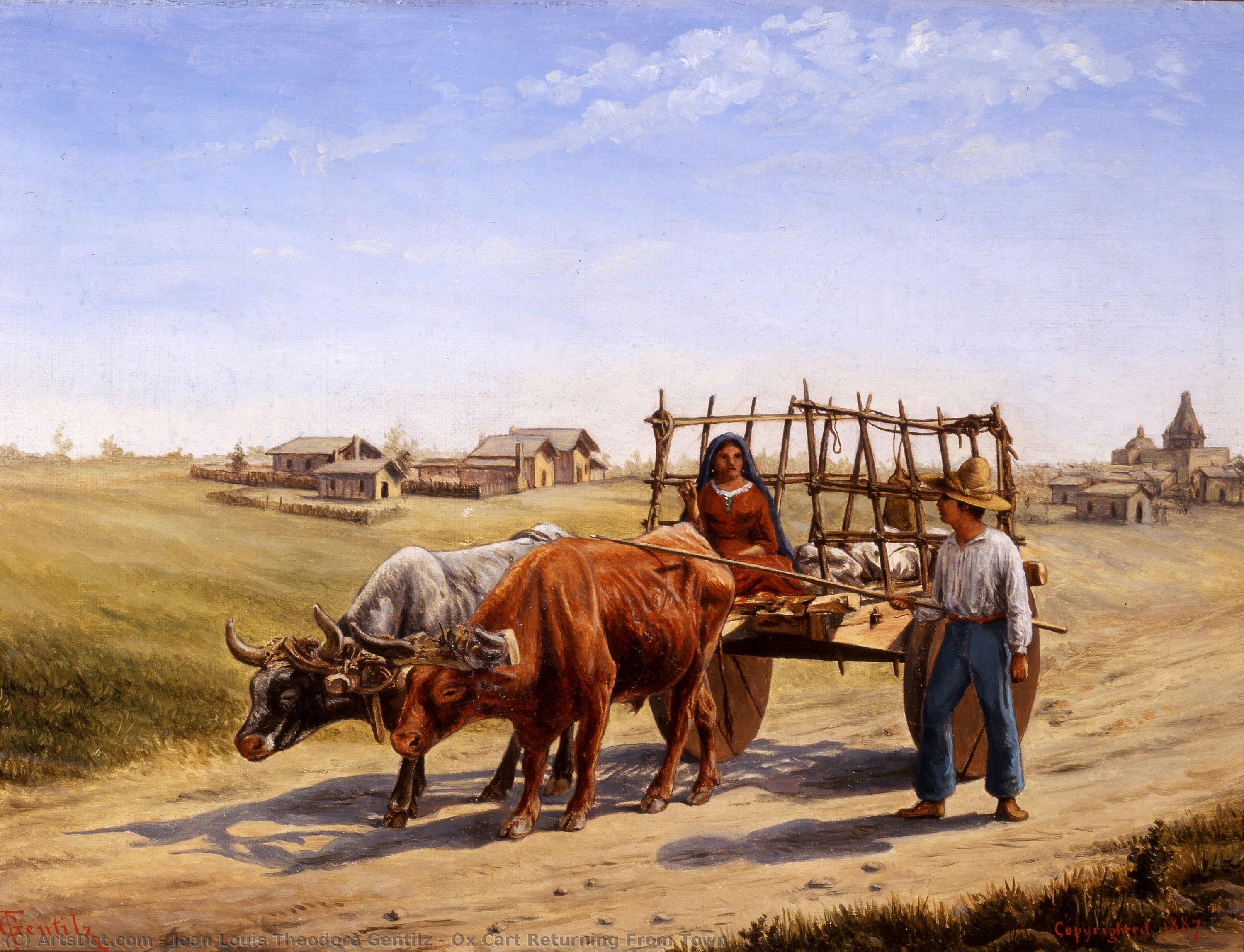 Ox Cart Returning From Town — Jean Louis Theodore Gentilz