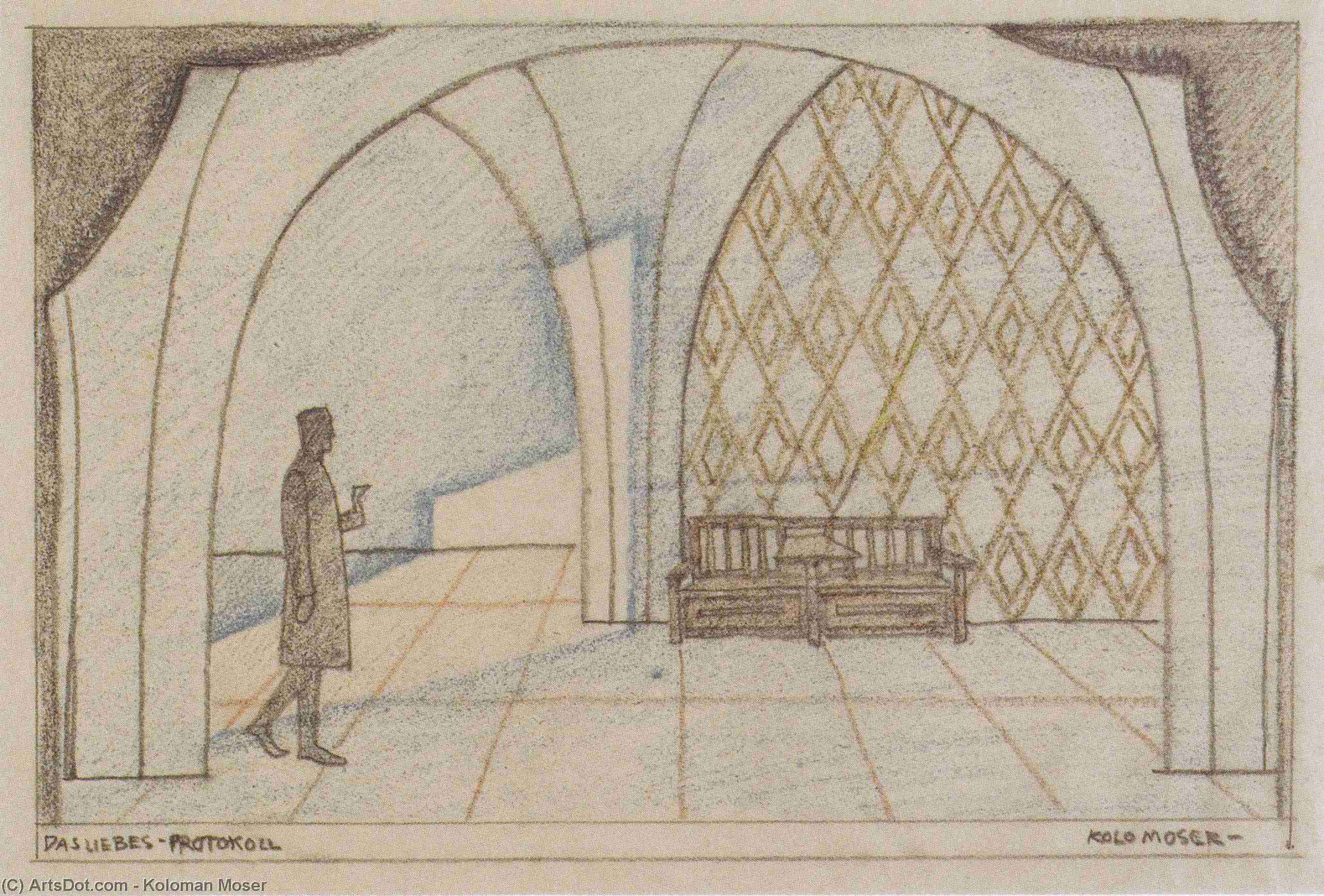 Stage Design For 'the Minutes Of Love' By Edward Bauersfeld — Koloman Moser