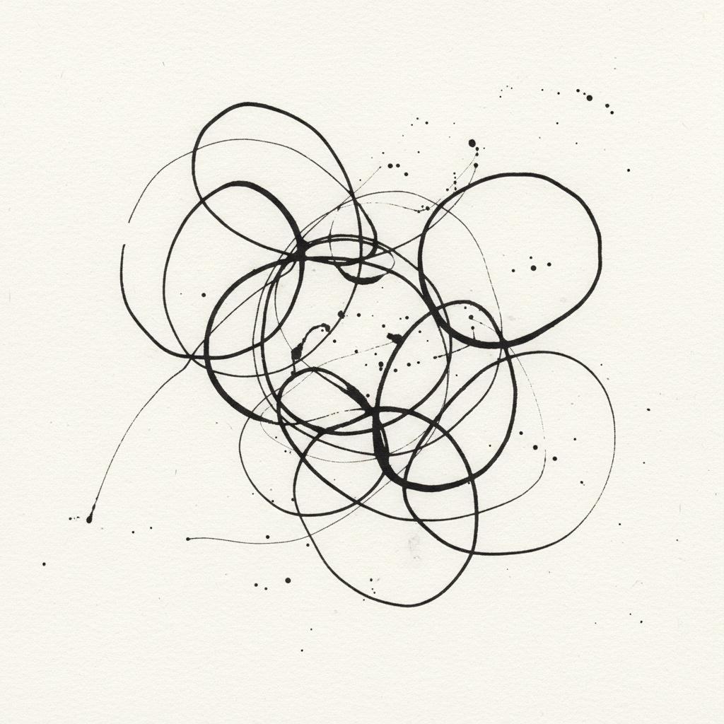 The Solitary Dance Of Interlocking Ink Loops Within An Infinite Cream Void — Laurent Lefèvre
