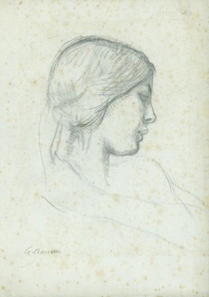 Study Of A Woman's Head In Profile For 'primavera' — Sir George Clausen